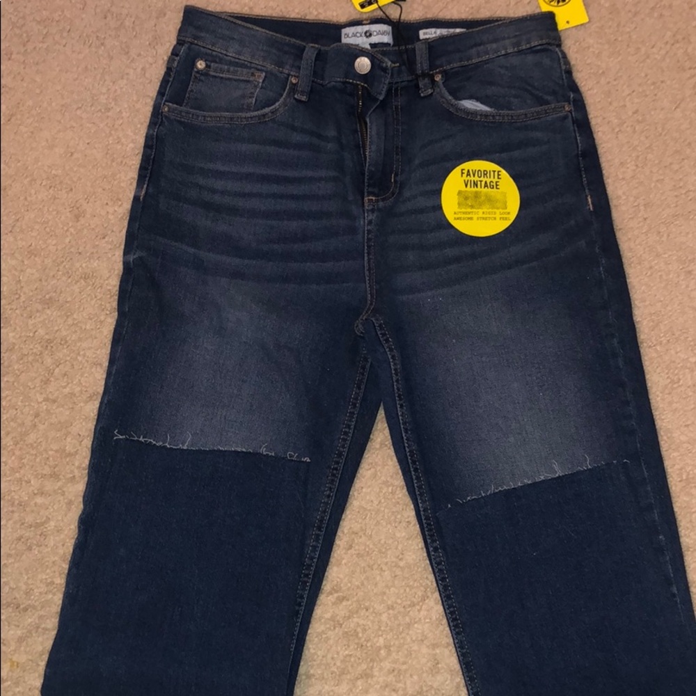 High Waisted Denim Crop Denim